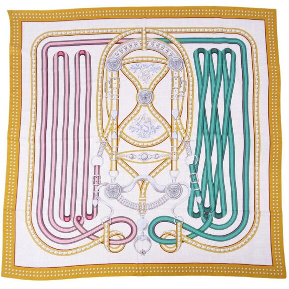 NWT Hermes Carrejean 140Grand Tralala Cashmere silk square shawl scarf turquoise - Picture 1 of 4